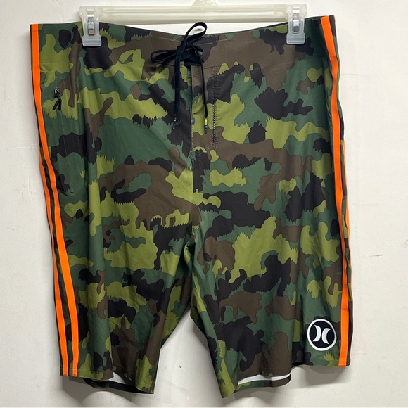 Hurley Phantom Men's 38 JJF II Elite Board Shorts MBS0003920 Camo Blaze Orange - Picture 1 of 8